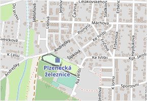 Šípková v obci Starý Plzenec - mapa ulice