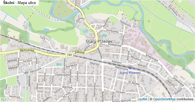 Školní - mapa ulice