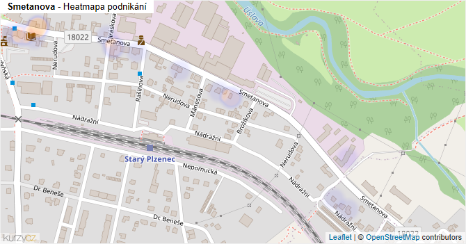 Smetanova - mapa podnikání