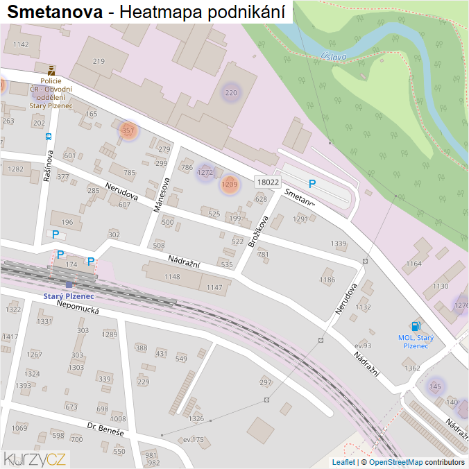 Mapa Smetanova - Firmy v ulici.