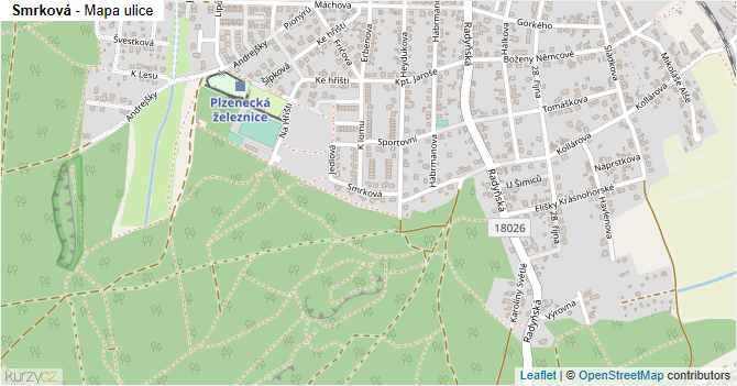 Smrková - mapa ulice