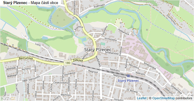 Starý Plzenec - mapa části obce