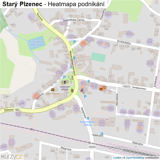 Mapa Starý Plzenec - Firmy v části obce.