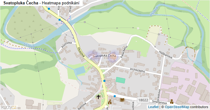Svatopluka Čecha - mapa podnikání