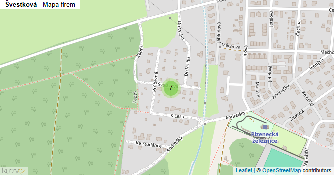 Švestková - mapa firem