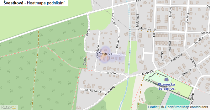 Švestková - mapa podnikání