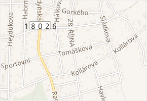 Tomáškova v obci Starý Plzenec - mapa ulice