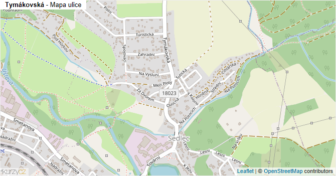 Tymákovská - mapa ulice