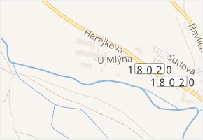 U Mlýna v obci Starý Plzenec - mapa ulice