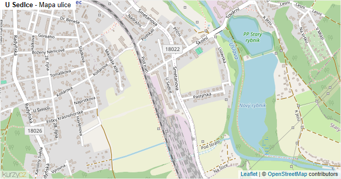 U Sedlce - mapa ulice