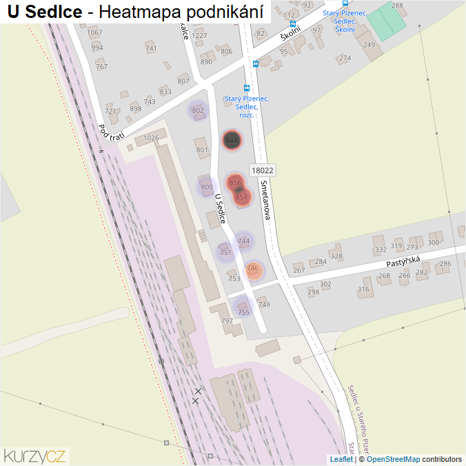 Mapa U Sedlce - Firmy v ulici.