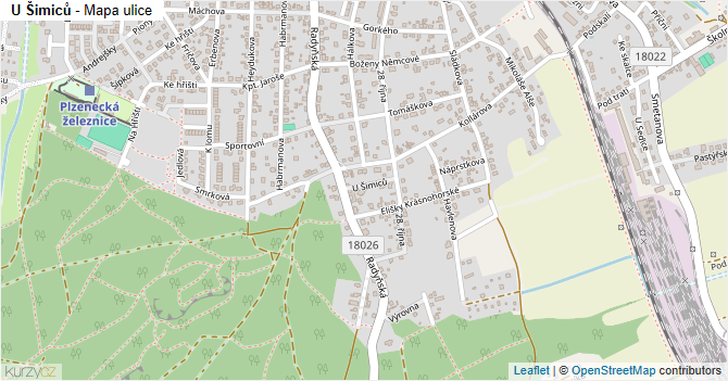U Šimiců - mapa ulice