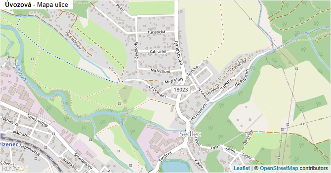 Úvozová - mapa ulice