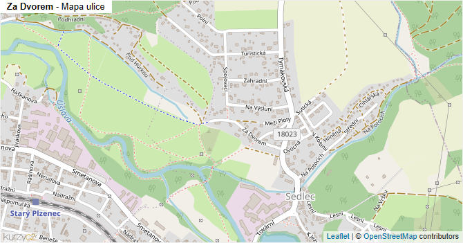 Za Dvorem - mapa ulice