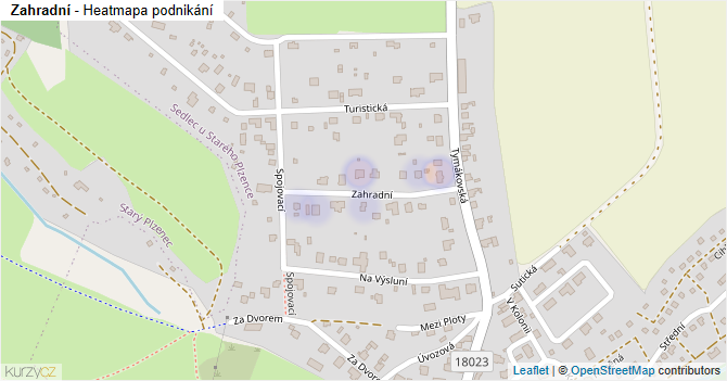 Zahradní - mapa podnikání