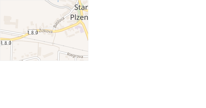 Žižkova v obci Starý Plzenec - mapa ulice