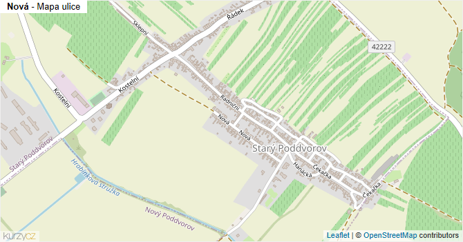 Nová - mapa ulice