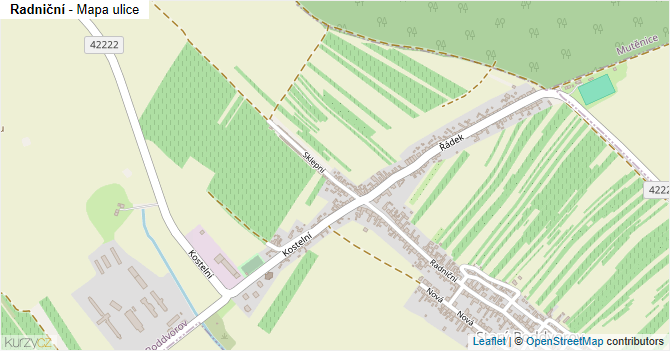 Radniční - mapa ulice