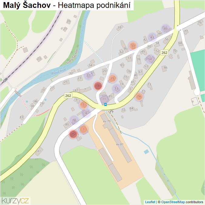 Mapa Malý Šachov - Firmy v části obce.