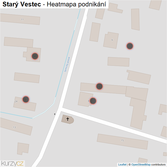 Mapa Starý Vestec - Firmy v obci.