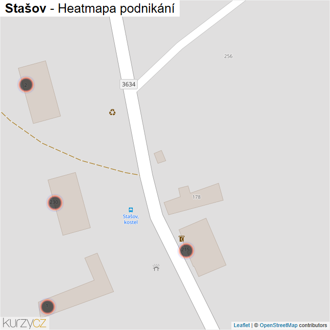 Mapa Stašov - Firmy v obci.