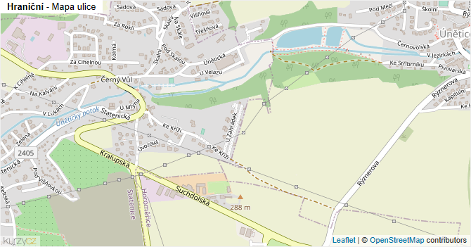 Hraniční - mapa ulice