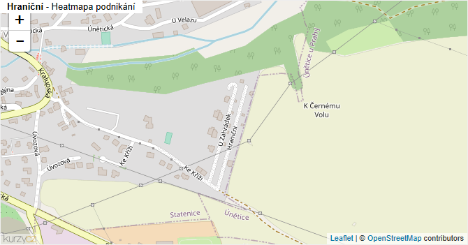 Hraniční - mapa podnikání