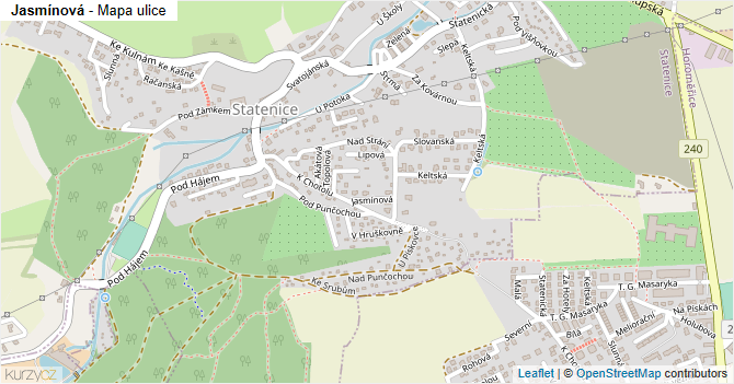 Jasmínová - mapa ulice
