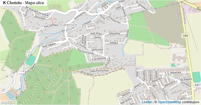 K Chotolu - mapa ulice