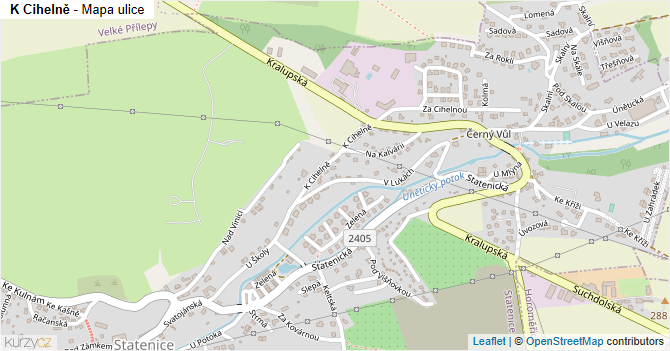 K Cihelně - mapa ulice