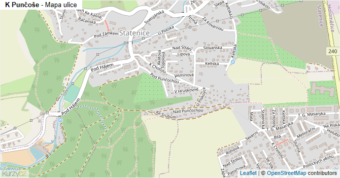 K Punčoše - mapa ulice