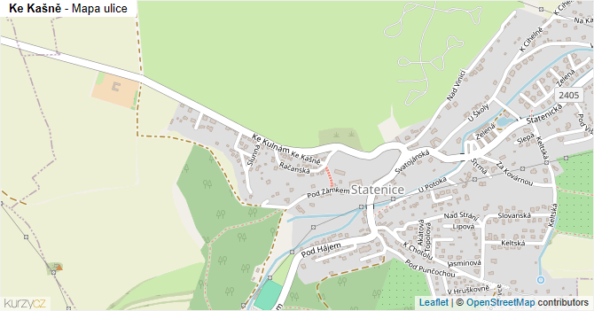 Ke Kašně - mapa ulice