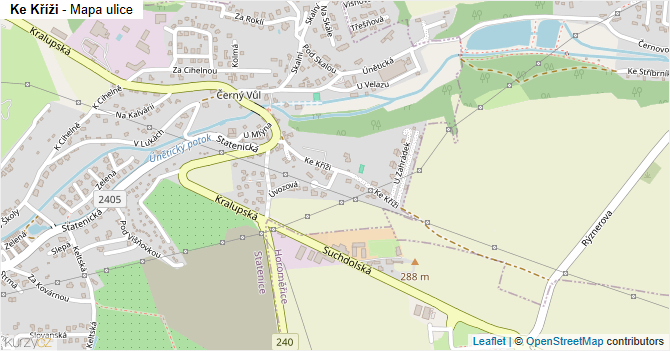 Ke Kříži - mapa ulice