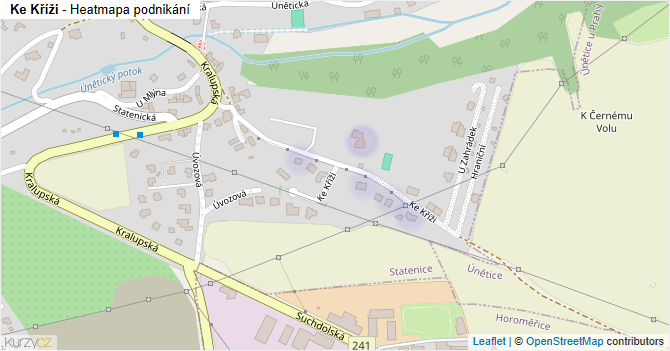 Ke Kříži - mapa podnikání