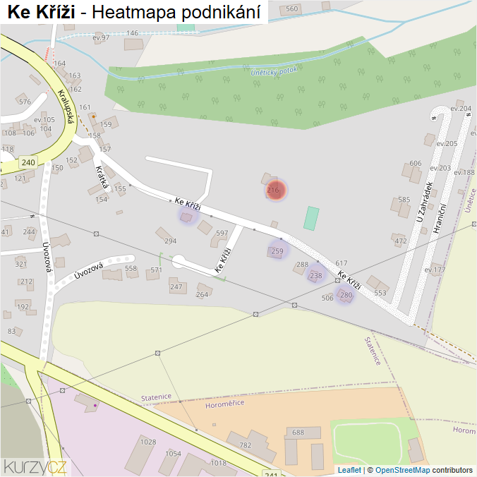 Mapa Ke Kříži - Firmy v ulici.
