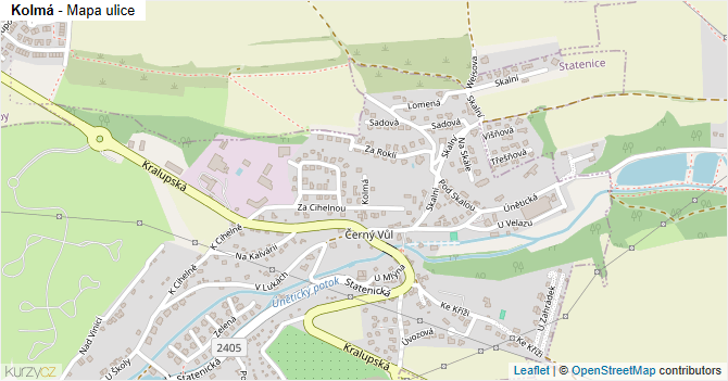 Kolmá - mapa ulice