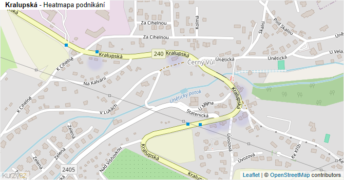 Kralupská - mapa podnikání