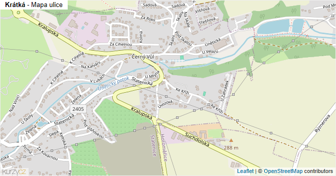 Krátká - mapa ulice