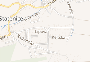 Lipová v obci Statenice - mapa ulice