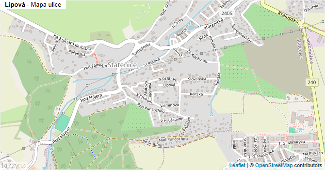 Lipová - mapa ulice
