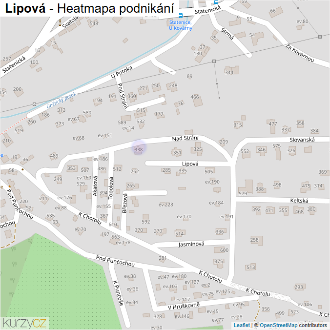Mapa Lipová - Firmy v ulici.