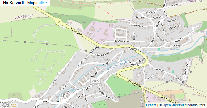 Na Kalvárii - mapa ulice