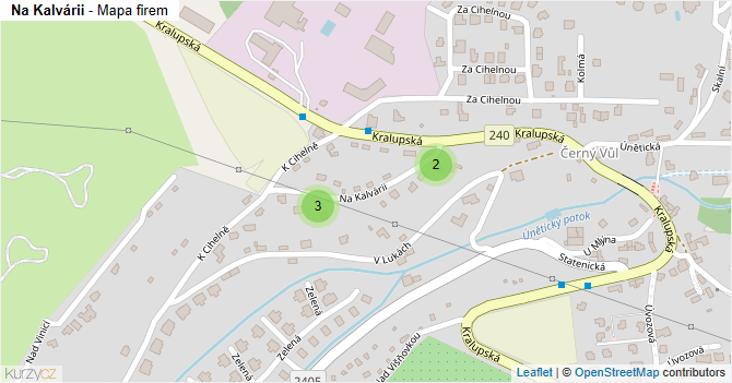 Na Kalvárii - mapa firem