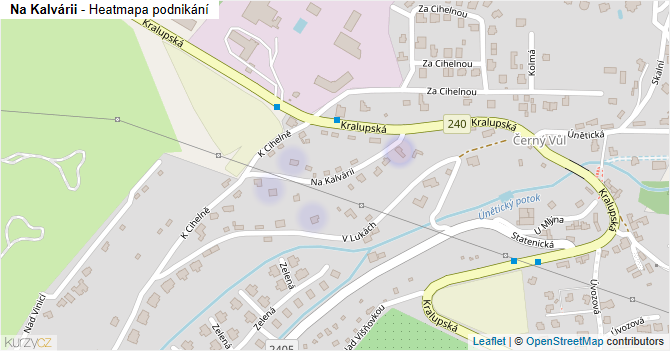 Na Kalvárii - mapa podnikání