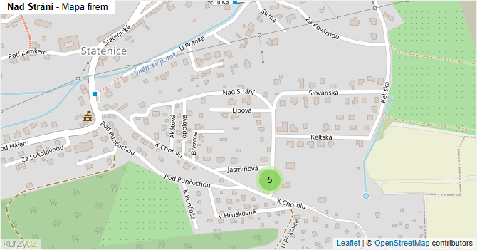 Nad Strání - mapa firem