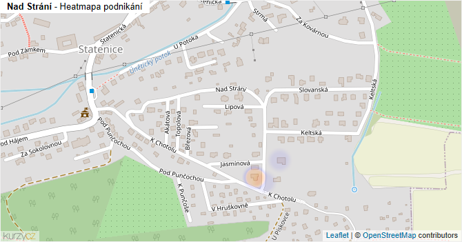 Nad Strání - mapa podnikání