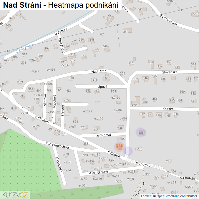 Mapa Nad Strání - Firmy v ulici.