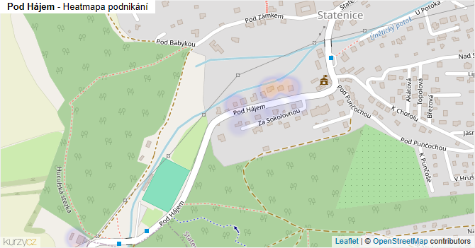Pod Hájem - mapa podnikání