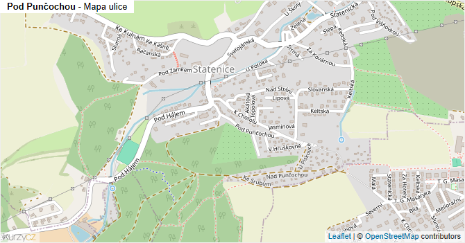 Pod Punčochou - mapa ulice