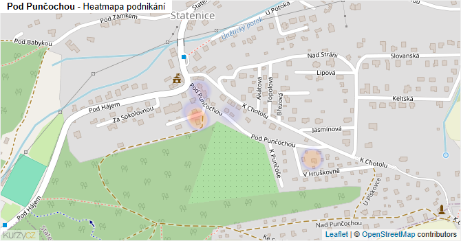 Pod Punčochou - mapa podnikání